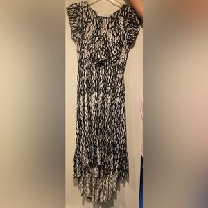 Cocktail Attire Black and White High Low Dress